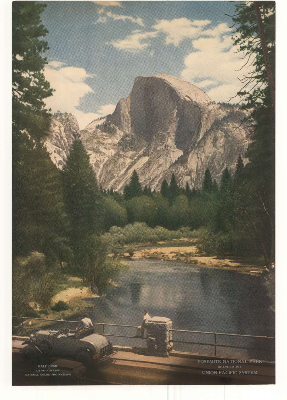 Promotional poster featuring the Half Dome rock formation at Yosemite National Park